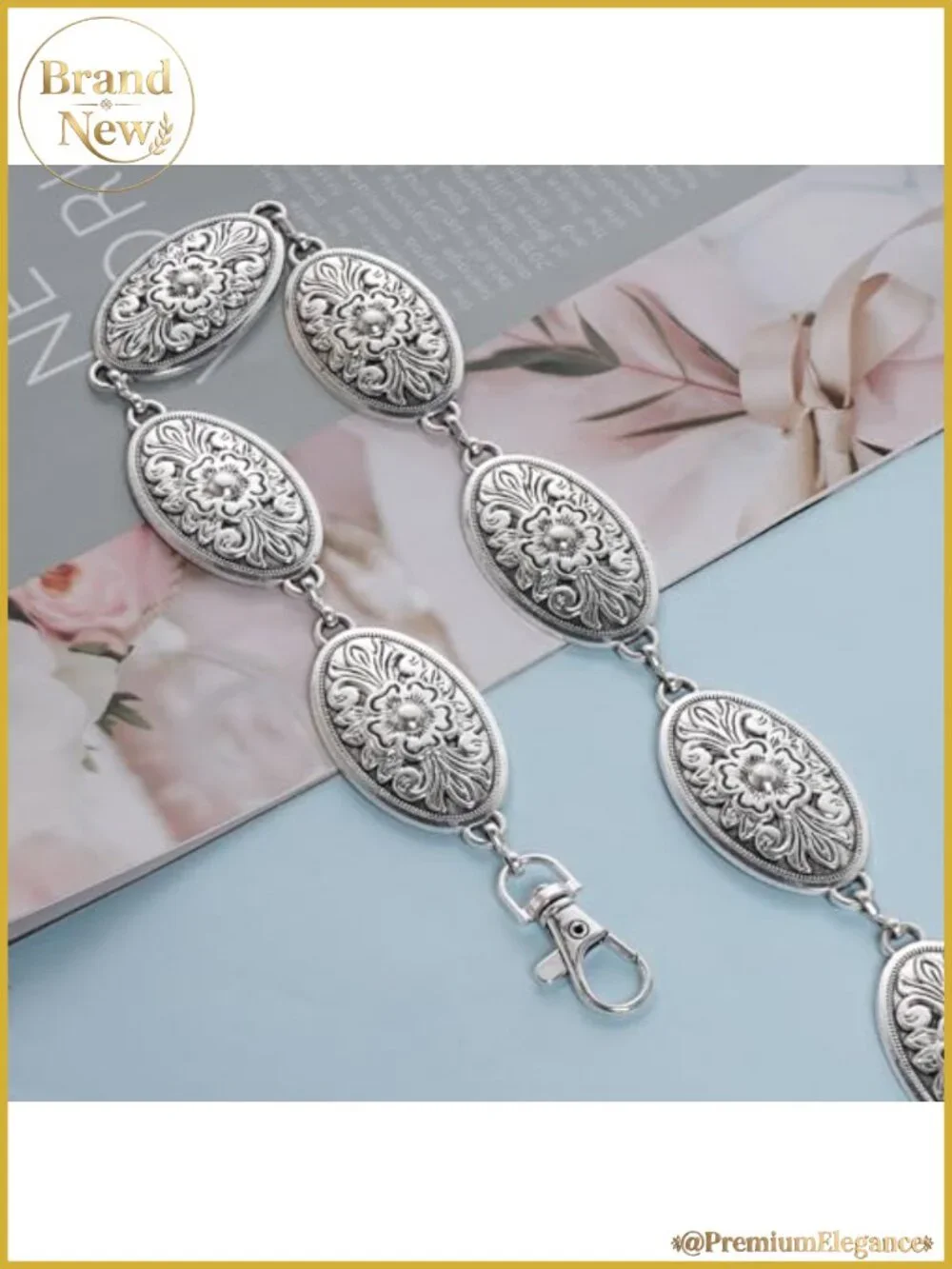 Women Metal Concho Chain Belt Western Boho Cowgirl Waist Links Dress Jeans
